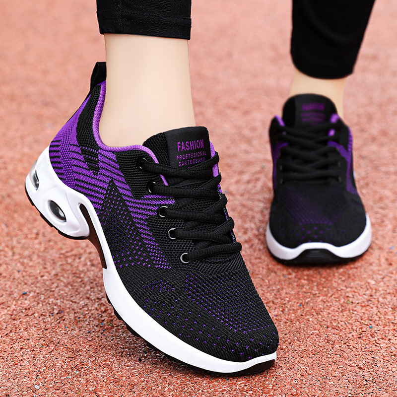 Shoe Women 2025 Autumn New cross-border temu consignment large-sized casual breathable lace-up air-cushioned running shoes full figure