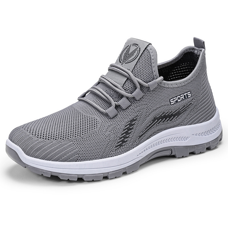 Men's shoes and sports shoes, autumn new style soft-soled comfortable running shoes, breathable mesh shoes, non-smelly feet, flying woven shoes, men's shoes Item Picture