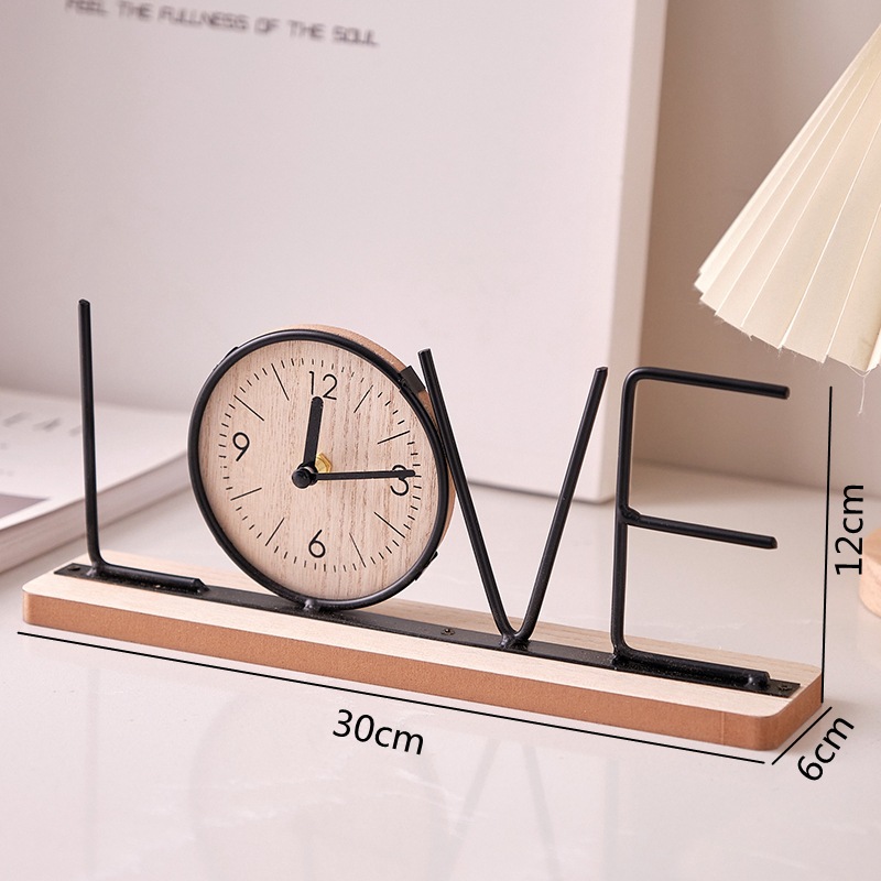 北欧风创意铁艺时钟电视柜装饰摆件家居客厅桌面钟表卧室玄关酒柜办公室摆件详情图3