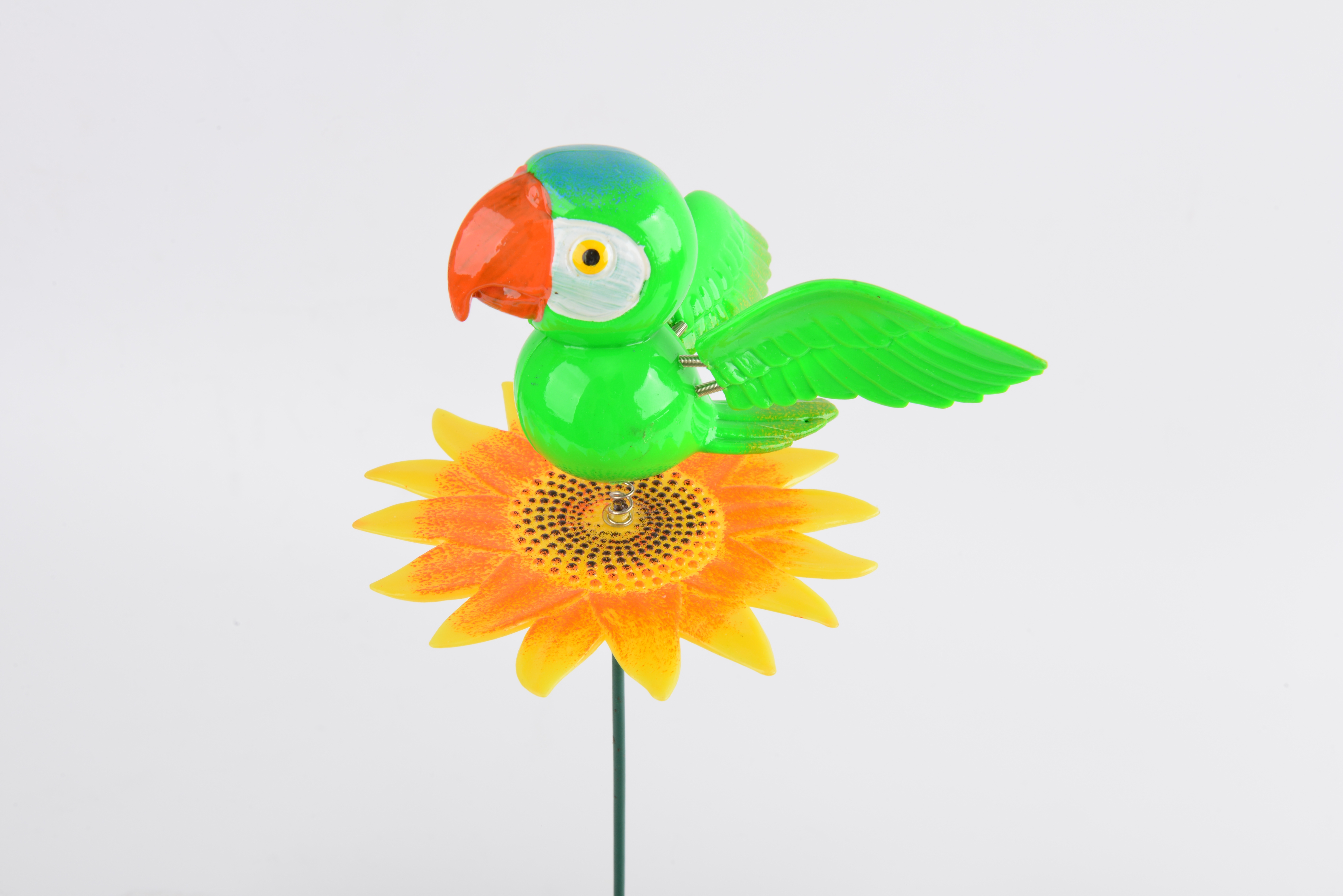Outdoor sunflower parrot garden plug-in garden flower bed decorative handicrafts details Picture