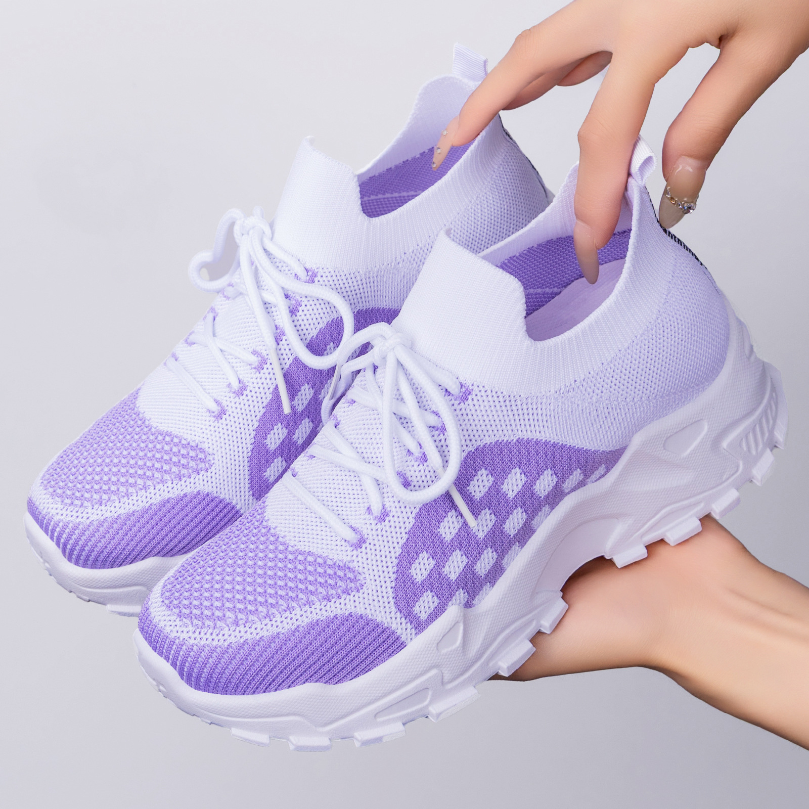 Women's autumn new casual and versatile sports shoes, cross-border distribution, mesh breathable running thick-soled dad shoes Specification drawing