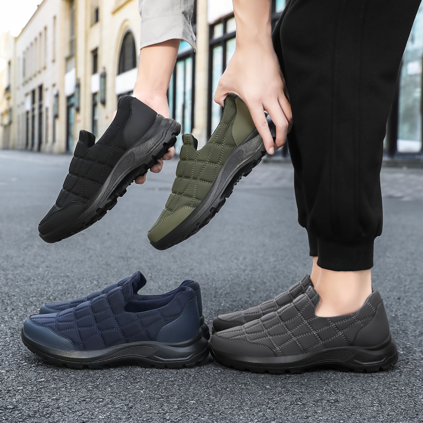 New men's shoes from Spring and Autumn, soft-soled, not tiring to the feet, casual shoes. Lazy people can wear them with one foot. Shoes for middle-aged and elderly dads Specification drawing