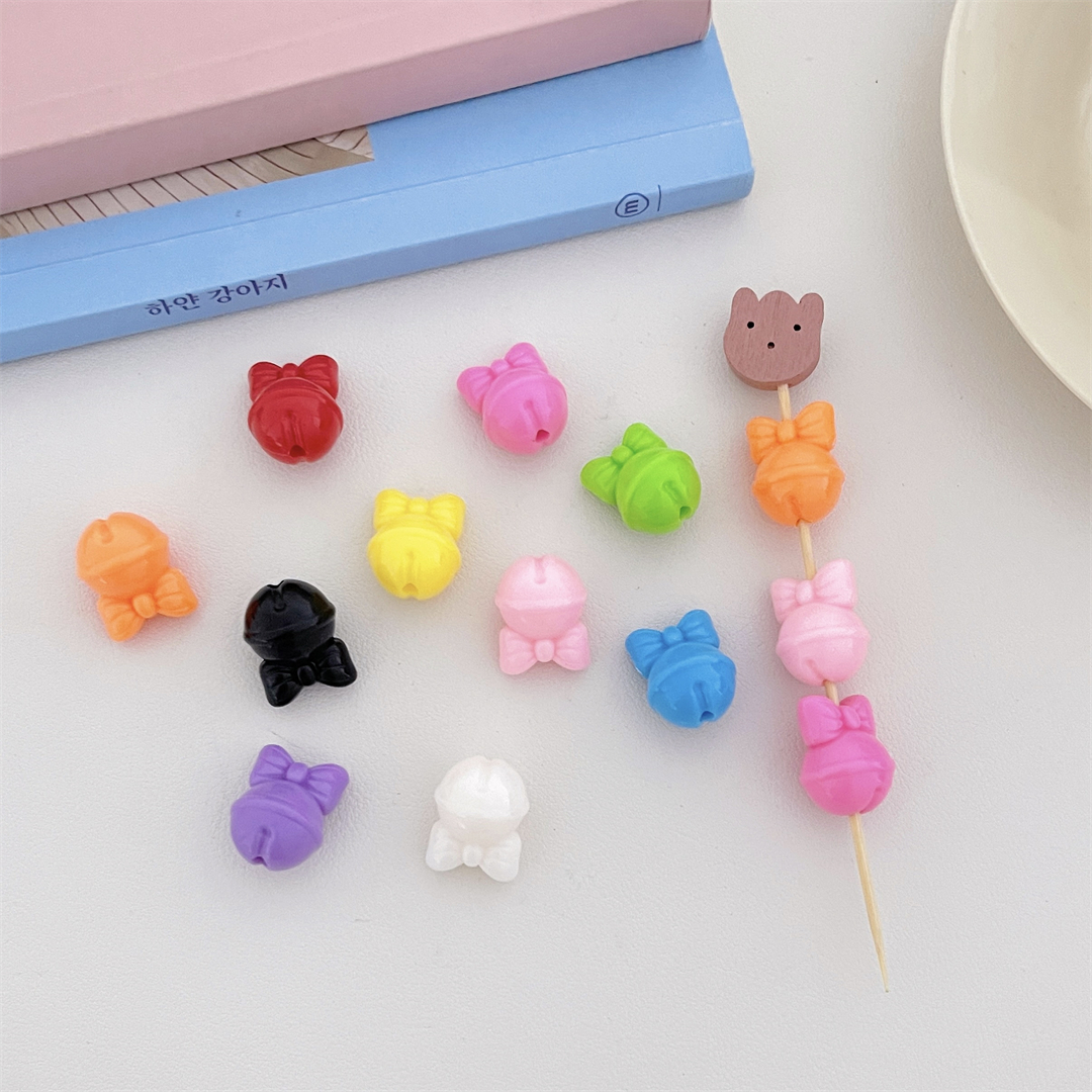 Chen Ming's solid color 16mm bell beaded diy car pendant bracelet, mobile phone chain, hair rope, hair accessory and accessory materials