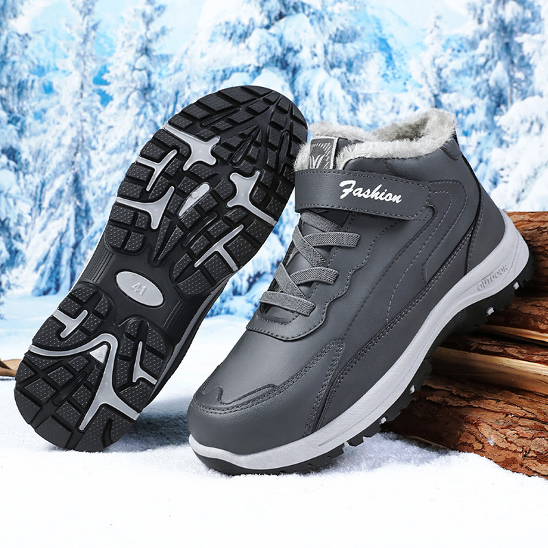 New winter warm Velcro cotton shoes for men in snow boots, cross-border fleece, thickened and anti-slip, old Beijing men's shoes from Northeast China Application Scenario