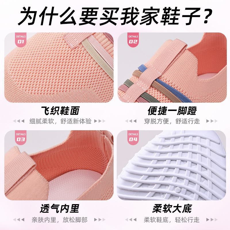 This is a new autumn collection of breathable mesh shoes for women. These are large-sized cross-border shoes that can be worn on one foot. They are soft-soled and versatile single shoes for women Application Scenario