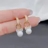 Pearl bow earrings, sweet and unique Korean earrings for women, 2026 new trendy and fashionable French style earrings Item Picture