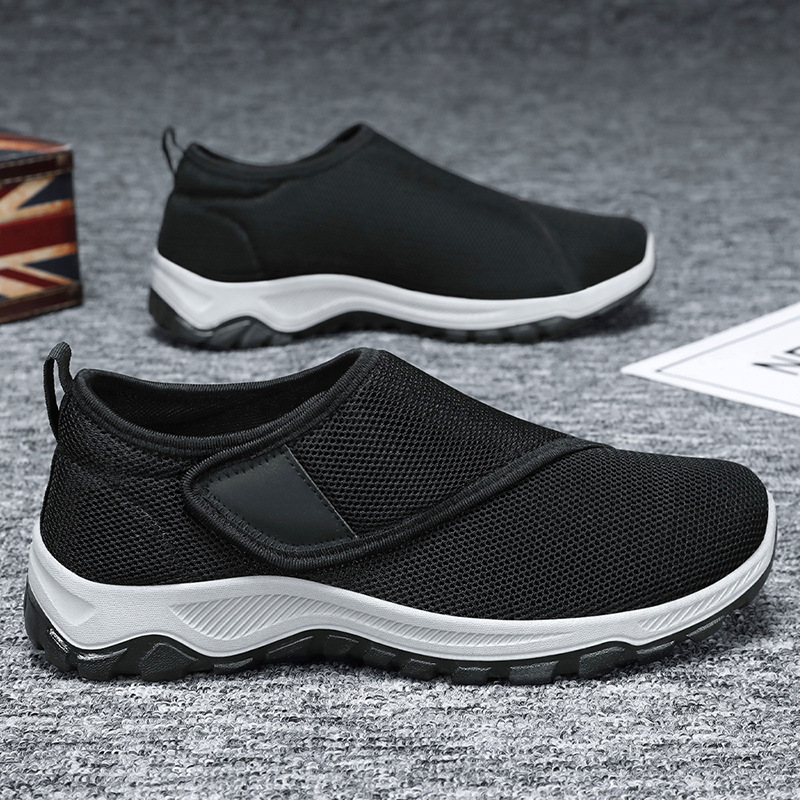 Men's shoes, autumn men's net top breathable casual shoes, cross-border shoes wholesale, one-foot Velcro single shoes consignment Specification drawing