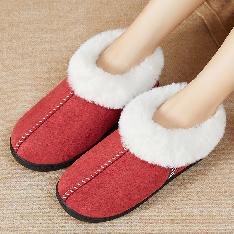 MAO MAO Slippers Women's Winter new cross-border wholesale casual women's shoes, warm and comfortable for home use, fleece and thickened cotton slippers Specification drawing