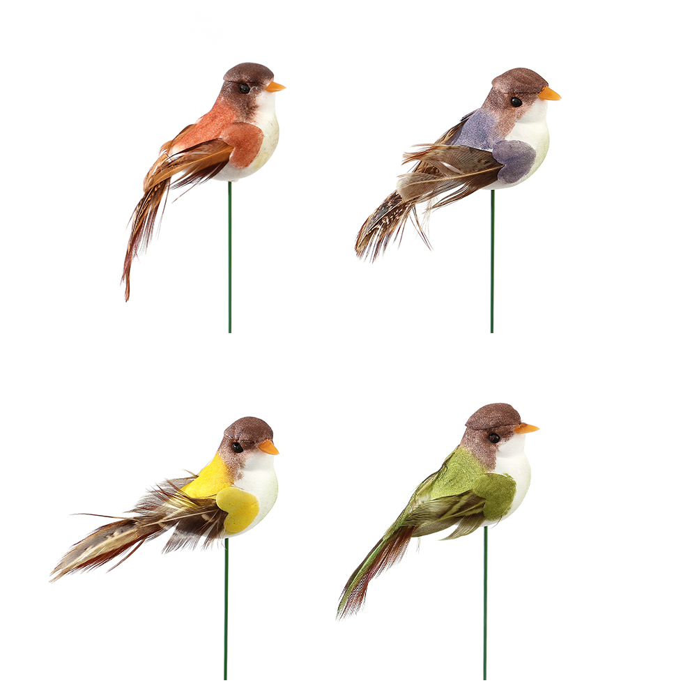 Outdoor feather bird garden plug-in garden flower bed decorative handicrafts