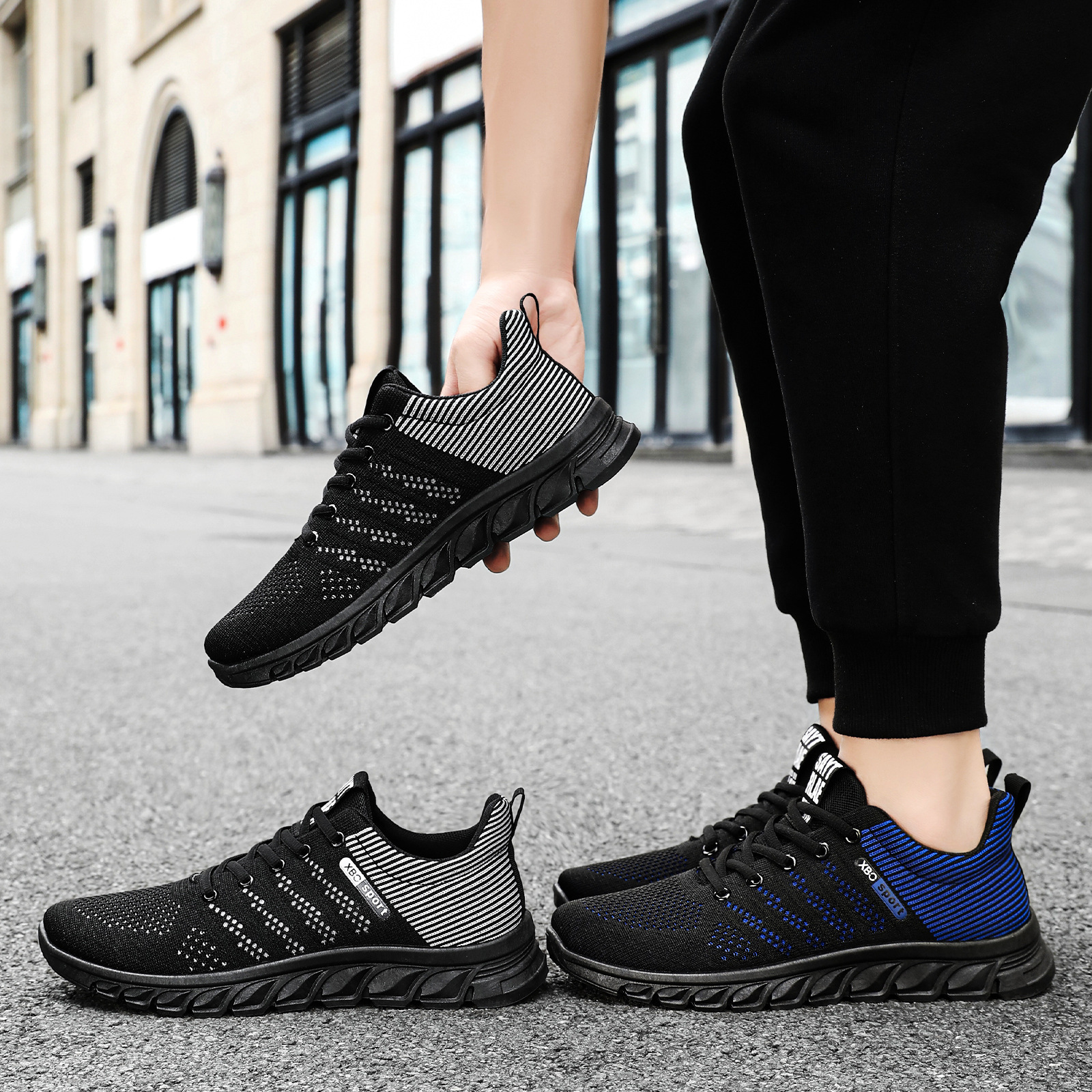 Men's autumn breathable and non-smelly shoes, soft-soled comfortable running shoes, fashionable and versatile casual shoes, sports shoes Specification drawing