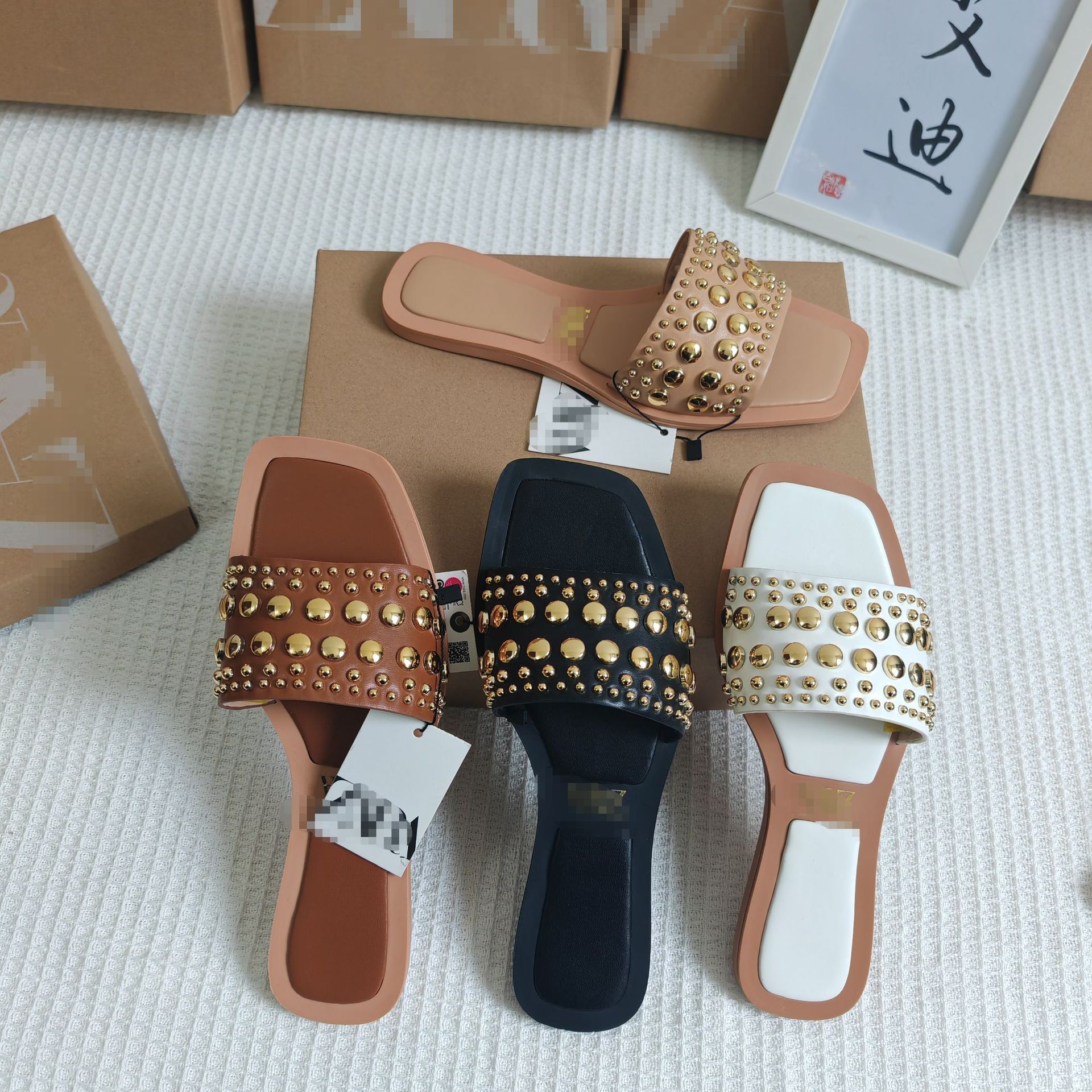 New ZAR flat sandals for women in large sizes in Europe and America /slippers Specification drawing