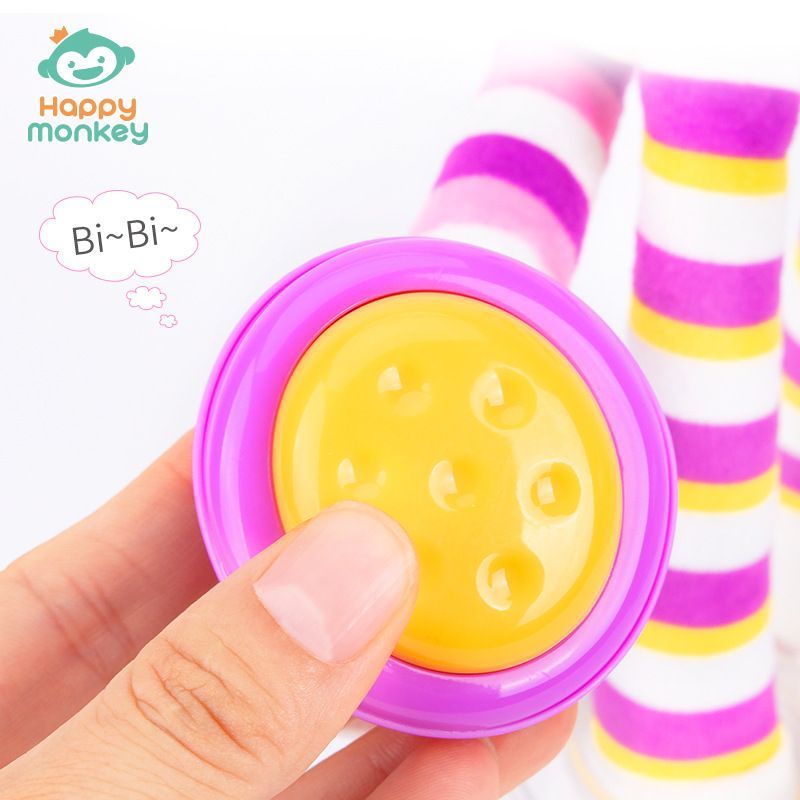 Happy Monkey乐萌趣早教揺铃牙胶可啃咬婴儿安抚玩偶玩具宝宝安抚玩具益智启蒙新款细节图