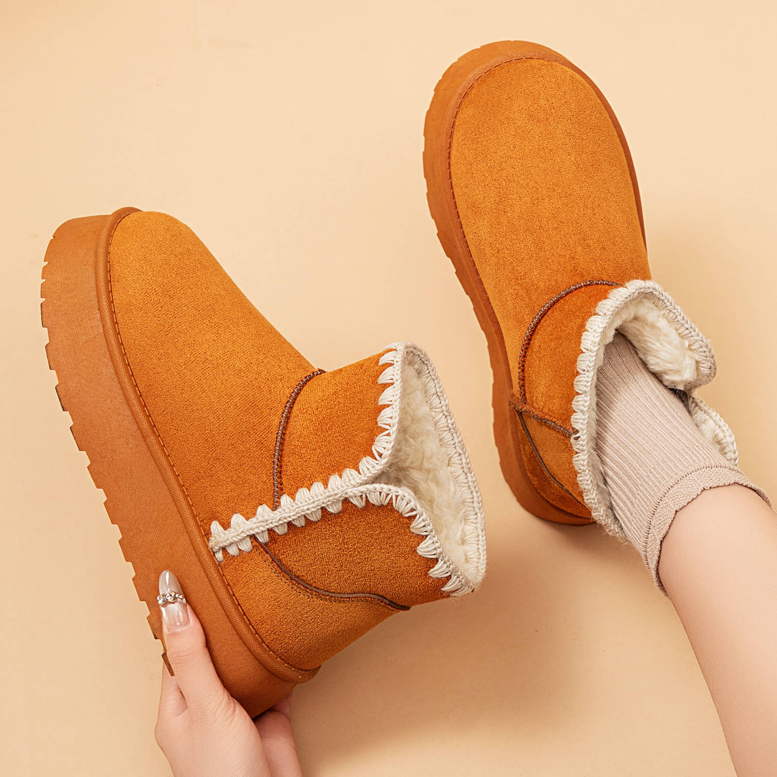 Cotton shoes are versatile for women in winter. Add fleece and thickened snow boots. TEMU offers comfortable and casual shoes for women. Cotton boots full figure