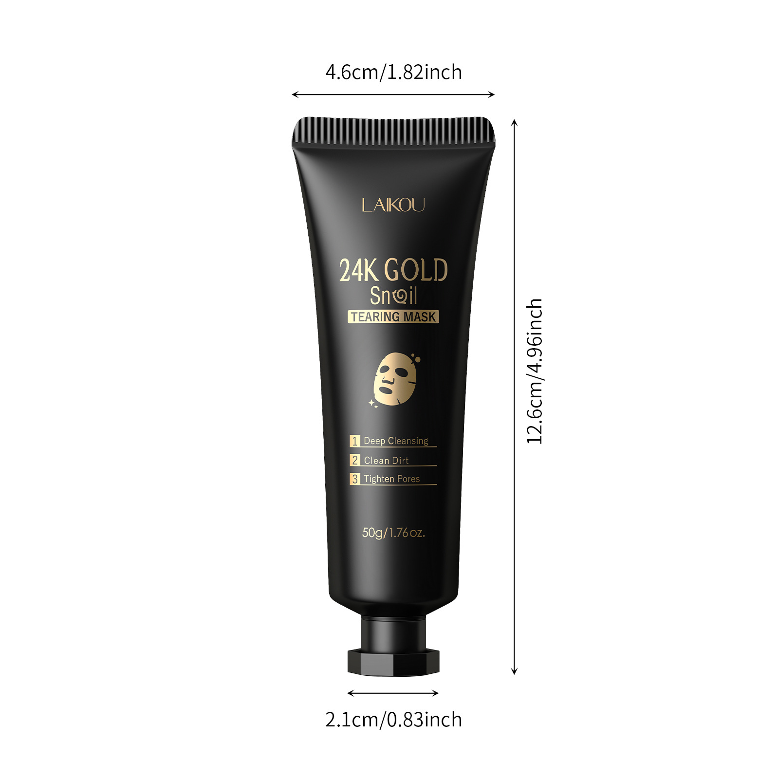 LAIKOU 24K Gold Foil Snail Peel-off Mask 50g(Tube) Pore-cleansing Mask fda Export Mask Item Picture