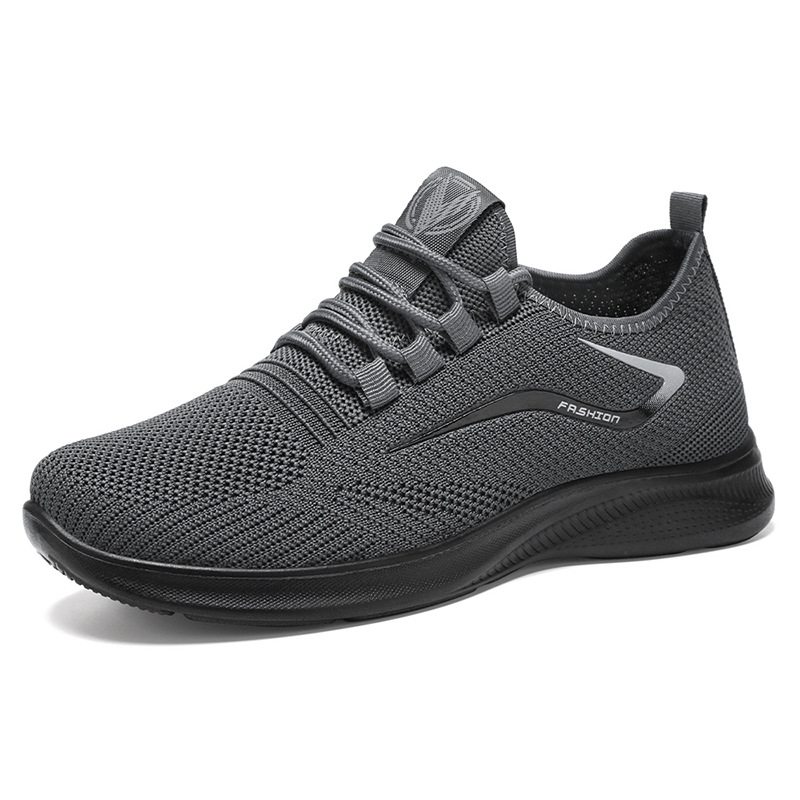Jinshi Yuan - Men's Shoes Cross-border large-sized men's shoes processing and customization Casual shoes Breathable and non-smelly feet Flying woven sports shoes Item Picture