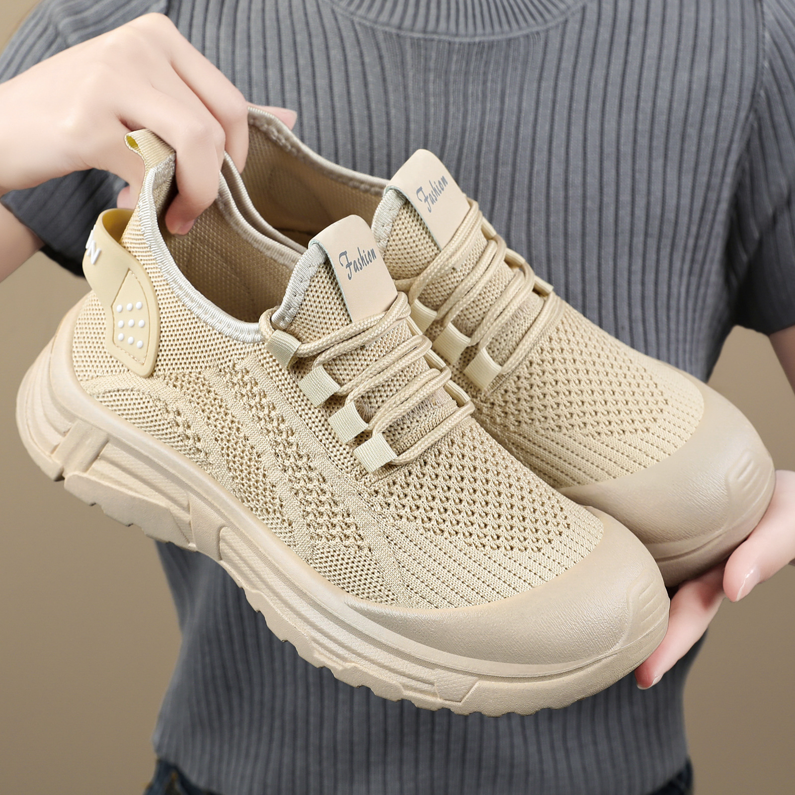 Women's autumn breathable mesh shoes, soft-soled comfortable women's single shoes, not tiring feet, running shoes, fashionable and versatile sports shoes Specification drawing