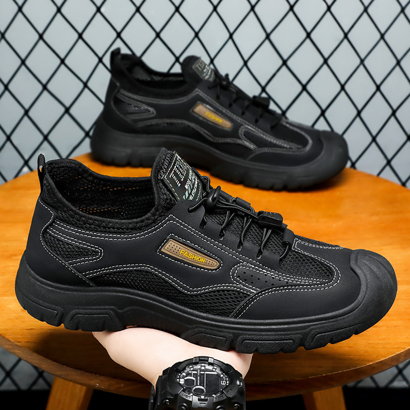 New men's casual shoes, cross-border fashion, versatile single shoes, soft soles, breathable, running shoes that don't feel stuffy, mesh shoes sent by us details Picture