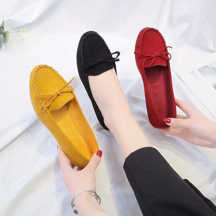 wish Women's Doudou shoes Spring and Autumn New style European and American bow flat single shoes Round toe pregnant women's export large-sized women's shoes details Picture
