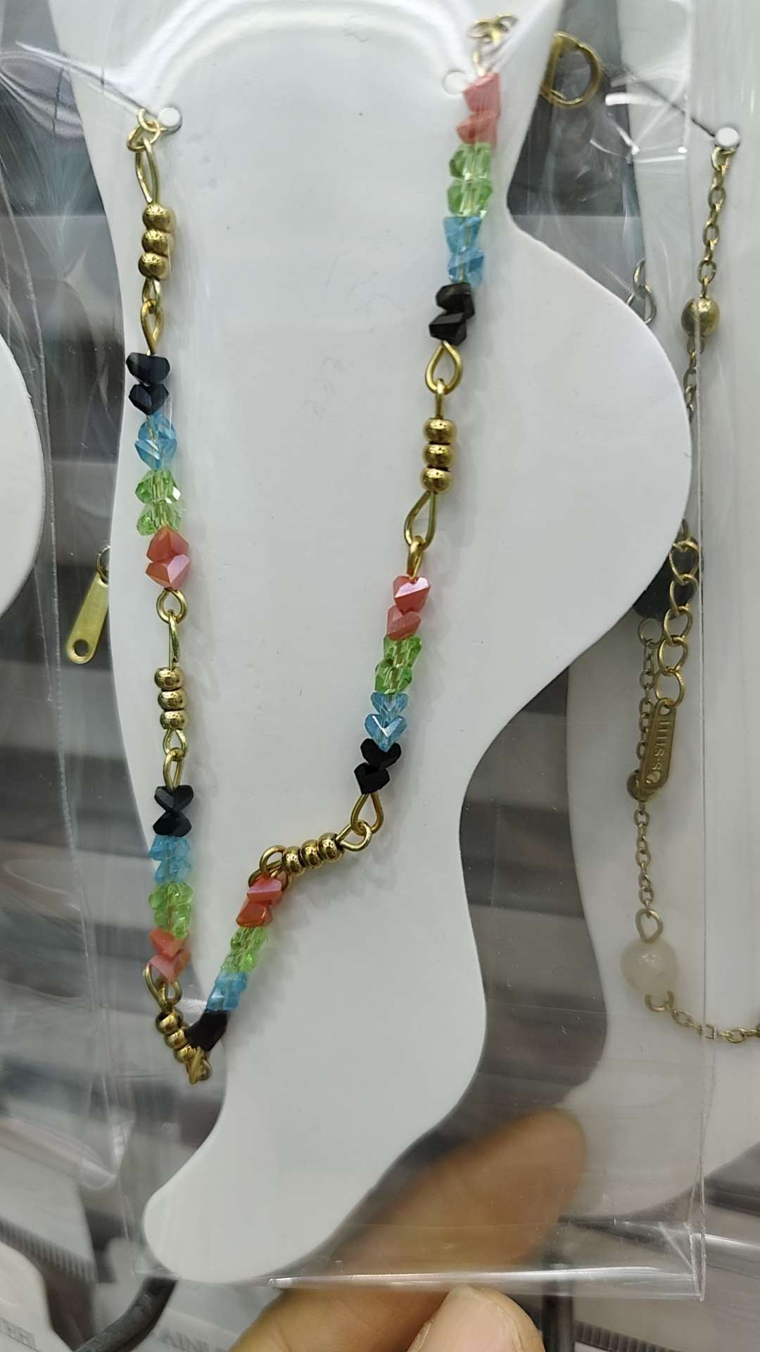 不锈钢手工脚链加石头出货一个星期起订量120细节图