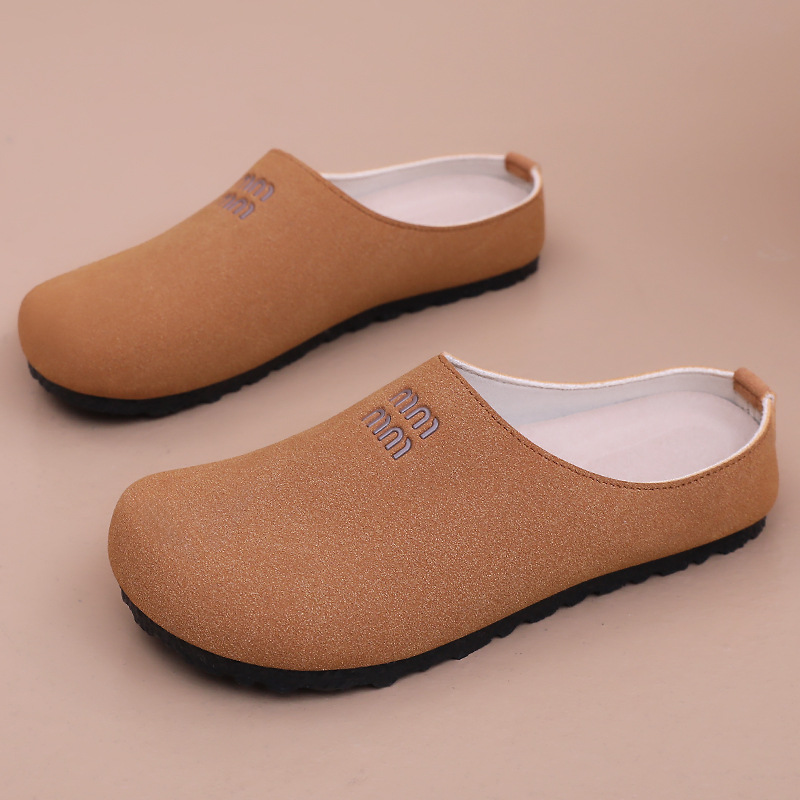 Baotou Slippers Women's autumn new casual, one-step half-drag, fashionable, trendy, breathable, soft-soled and not tiring to the feet details Picture