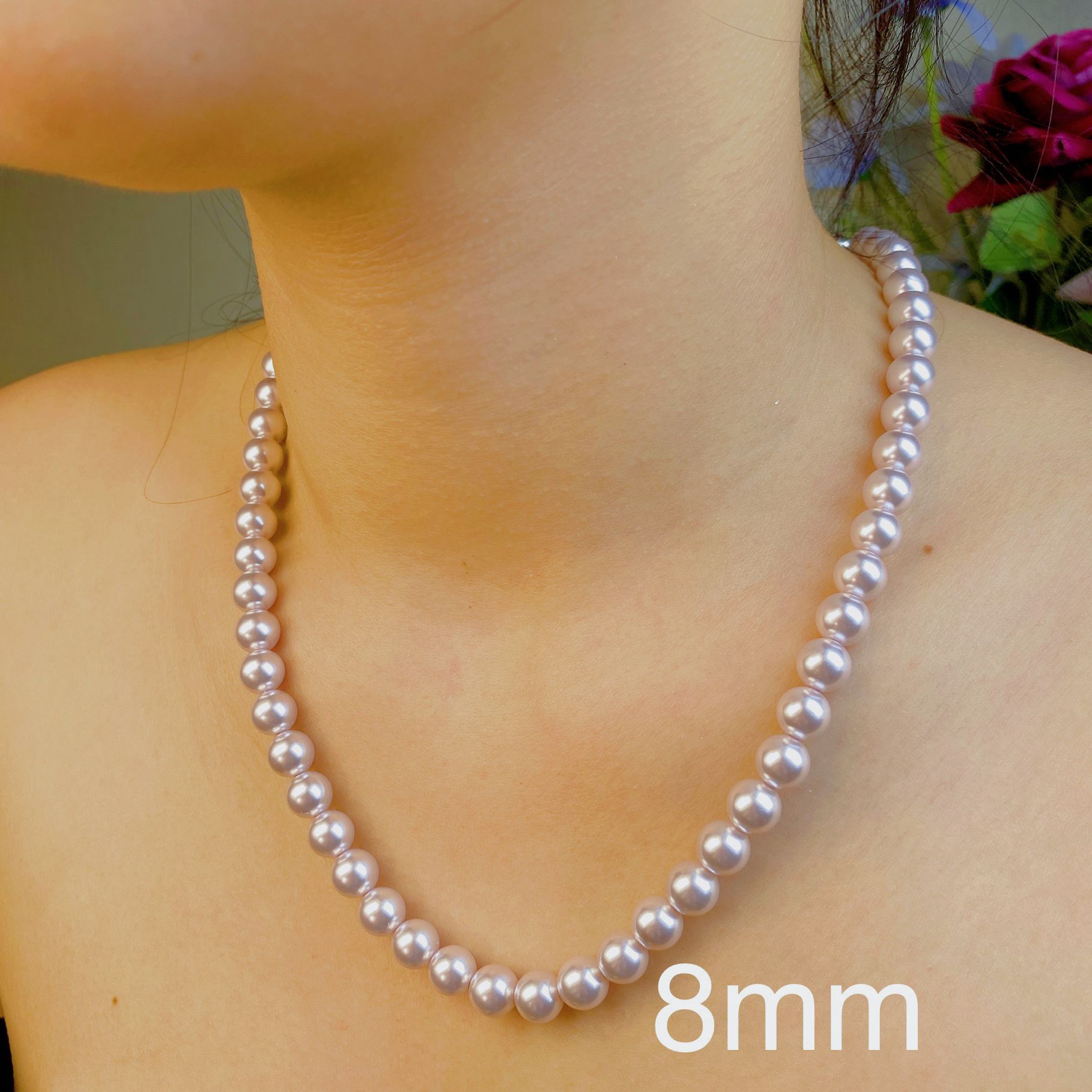 The Zhengyuan Shijia Pearl Manta Powder Necklace, a 2025 new bestseller imitating pearls, features a light luxury design and is both high-end and popular detail image 8
