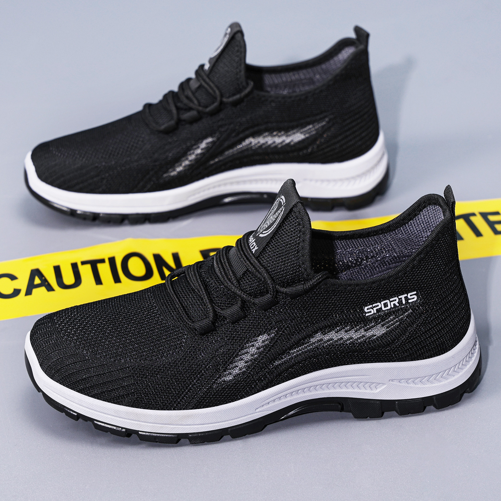 Men's shoes and sports shoes, autumn new style soft-soled comfortable running shoes, breathable mesh shoes, non-smelly feet, flying woven shoes, men's shoes details Picture