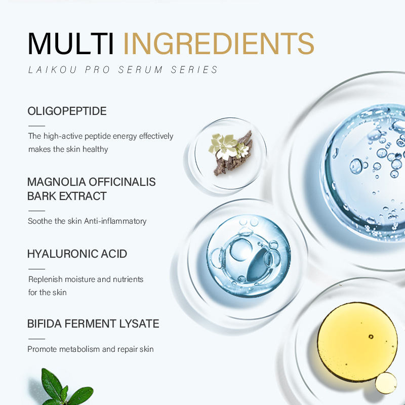 LAIKOU PRO Four-Color Essence 12ml Hydrating and Moisturizing Skin Care product, English packaging, cross-border supply details Picture