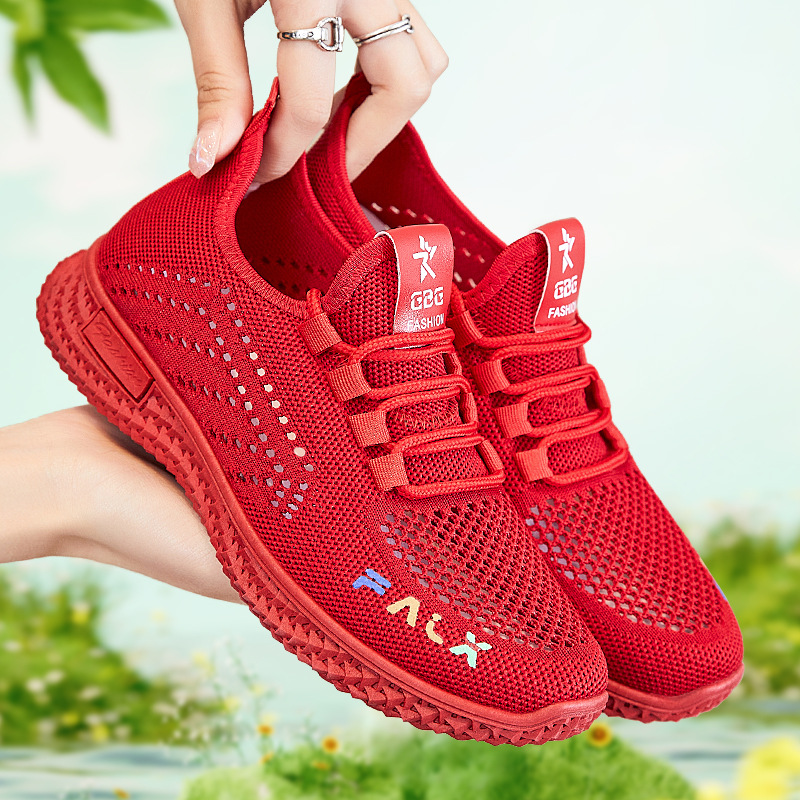 Women's shoes 2025 Spring/Autumn New single shoes for export women's shoes, soft-soled breathable casual sports shoes for women full figure