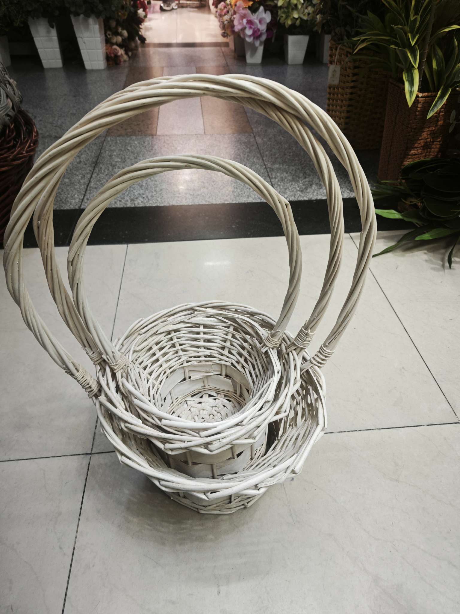 植物工艺品编织花篮餐巾圈藤编百货一盆花手工艺品礼品装饰品编织花篮