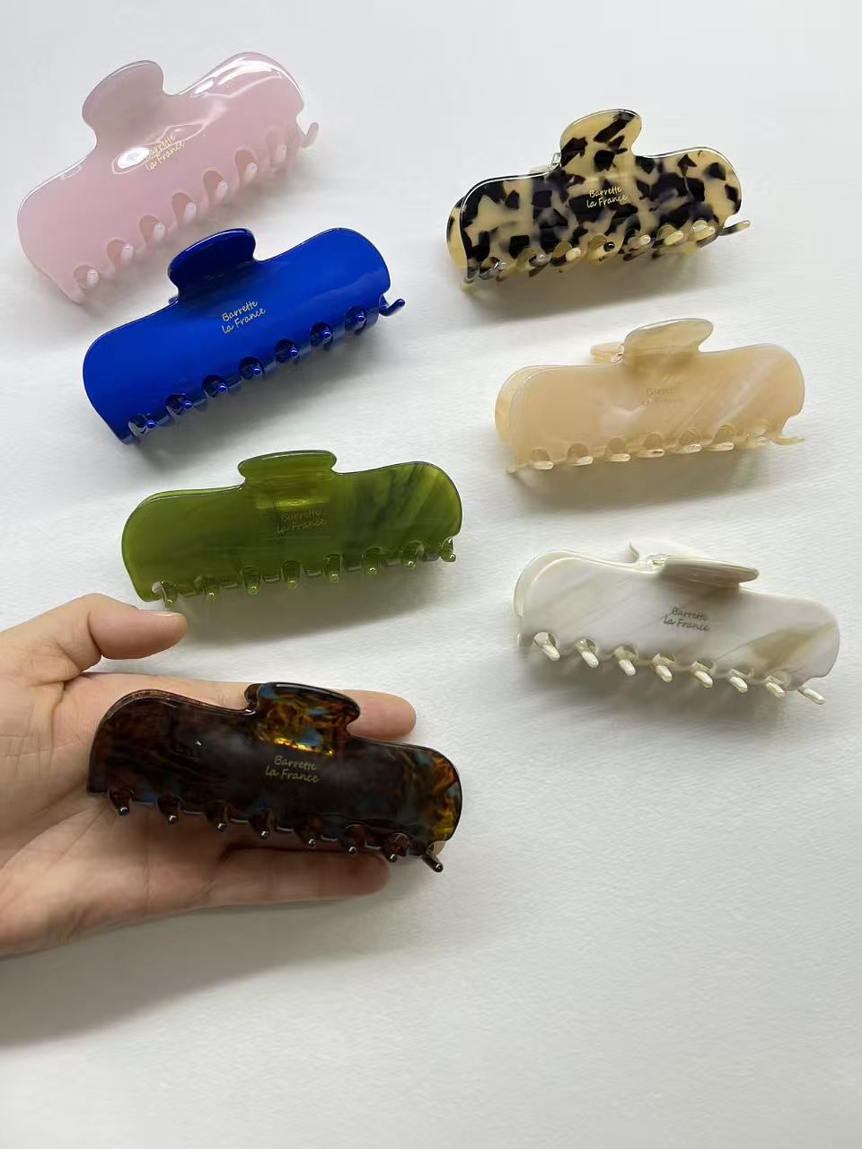 简约风醋酸方形抓夹环保鲨鱼夹批发详情图1