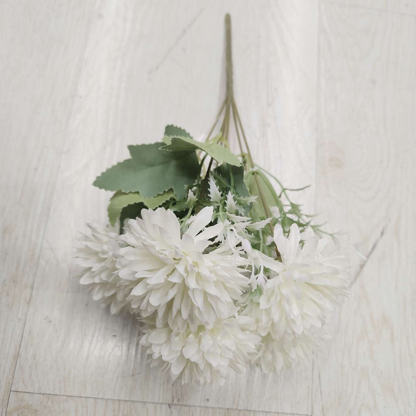6-head prickly ball simulation handicraft gift, Spring Garden plastic flower silicone artificial flower small bouquet details Picture