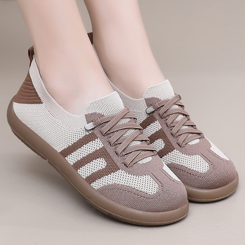 The new autumn collection of Dexun shoes, a fei-woven single shoe with a shallow opening and breathability, is a versatile and casual women's shoe that can be worn on one foot details Picture