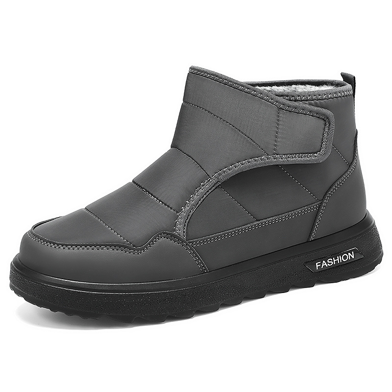 Men's shoes, winter cotton boots with added fleece and thickened fabric, new fleece lining outdoor one-foot casual walking snow boots Item Picture