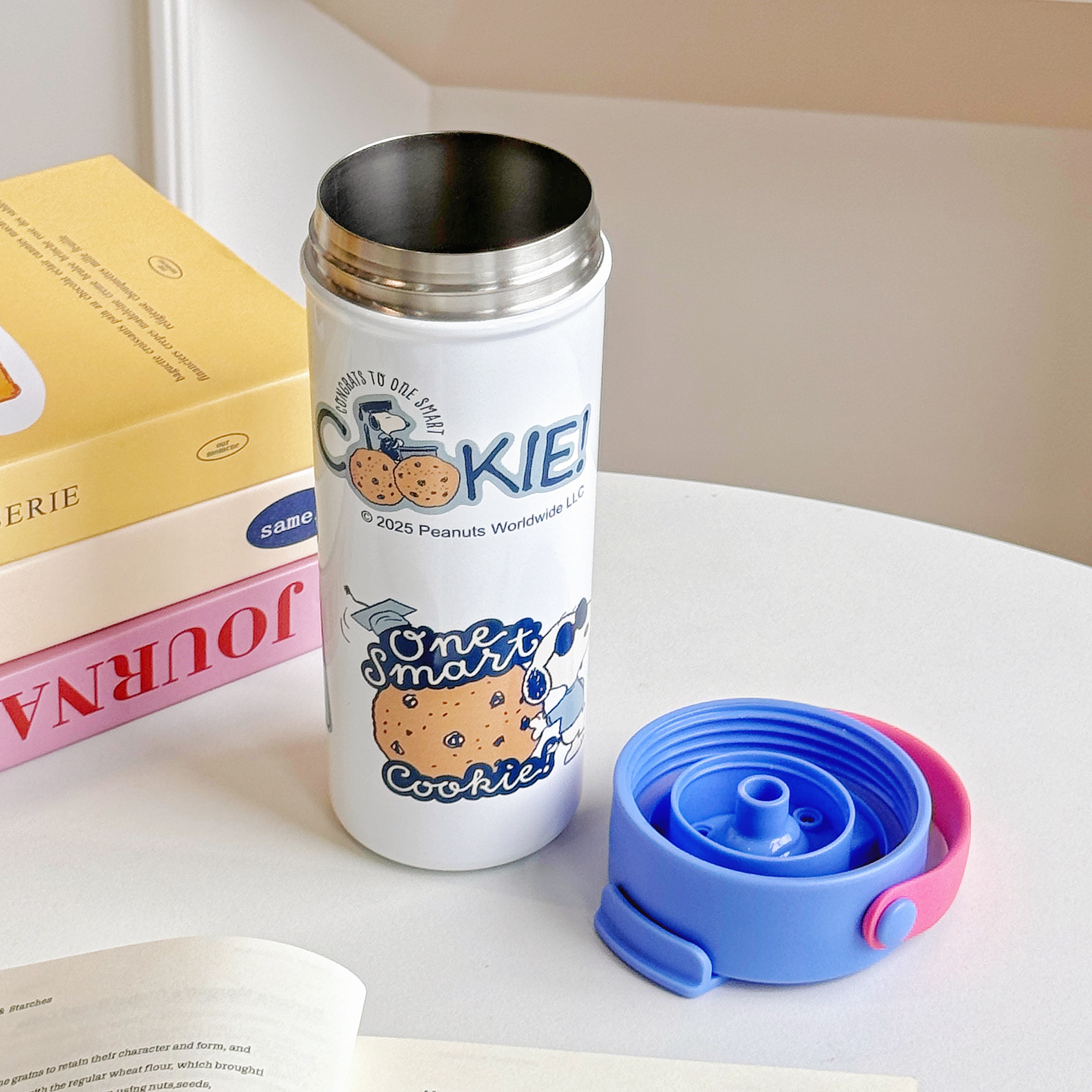 TinkerTot史努比正版授权不锈钢萌宠把手办公杯720ml白底实物图