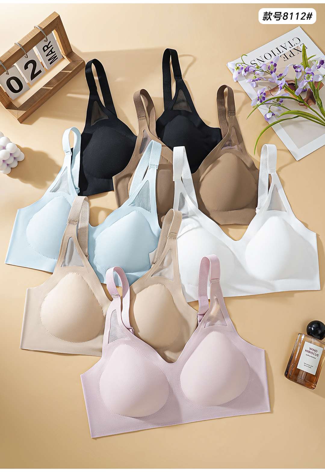 Underwear Ice Silk seamless nude feel Ice silk three-row button underwear Specification image