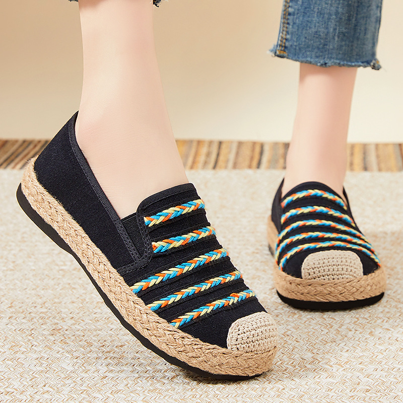 New versatile women's shoes, ethnic one-foot casual shoes, polyurethane wholesale gifts, soft-soled, not tiring to the feet, mom's shoes details Picture