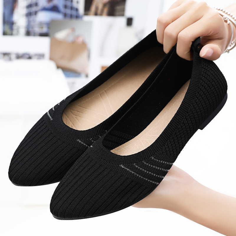 shoes for Women 2025 Summer New pointed-toe flat shoes, fashionable single shoes, sent by the manufacturer, breathable mom shoes details Picture
