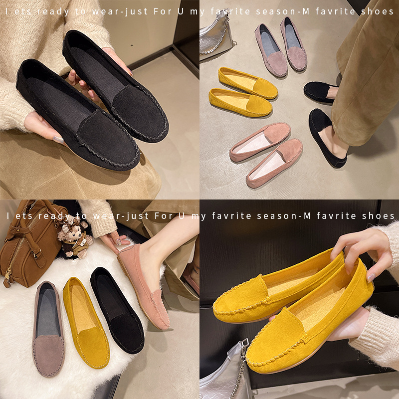 For the summer of 2025, 35-43 large size single shoes for moms, nurse shoes, lazy people, one-foot flat casual bean women's shoes for export Application Scenario