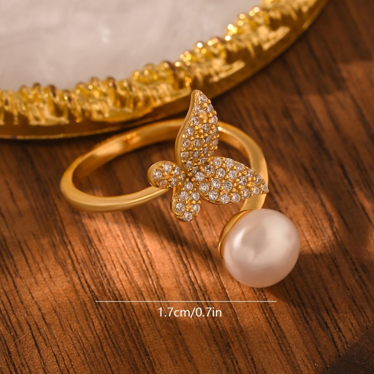 戒指韩式轻奢珍珠女士高级感简约时尚个性贝珠开口指单颗戒指饰品珍珠项链首饰项链详情图6