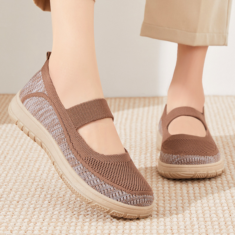 New breathable summer shoes for women, one-step mom shoes, old Beijing cloth shoes, soft-soled casual women's shoes, versatile single shoes Specification drawing