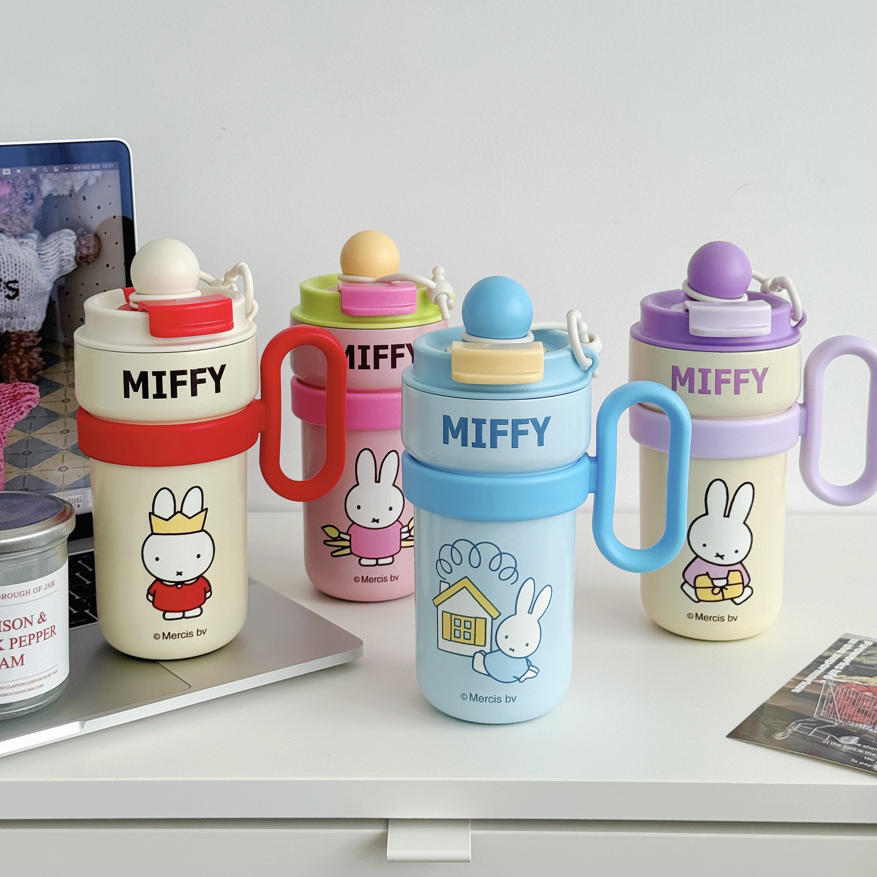 TinkerTot米菲正版授权，可爱米菲畅饮把手双饮保温杯四色500ml