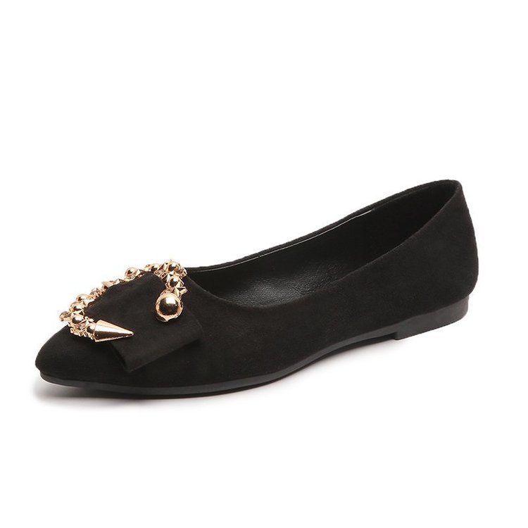 New Spring/Summer 2025 women's shoes, flat pointed-toe Korean-style casual single shoes, round-buckle women's flip-flops, lazy shoes for work Item Picture