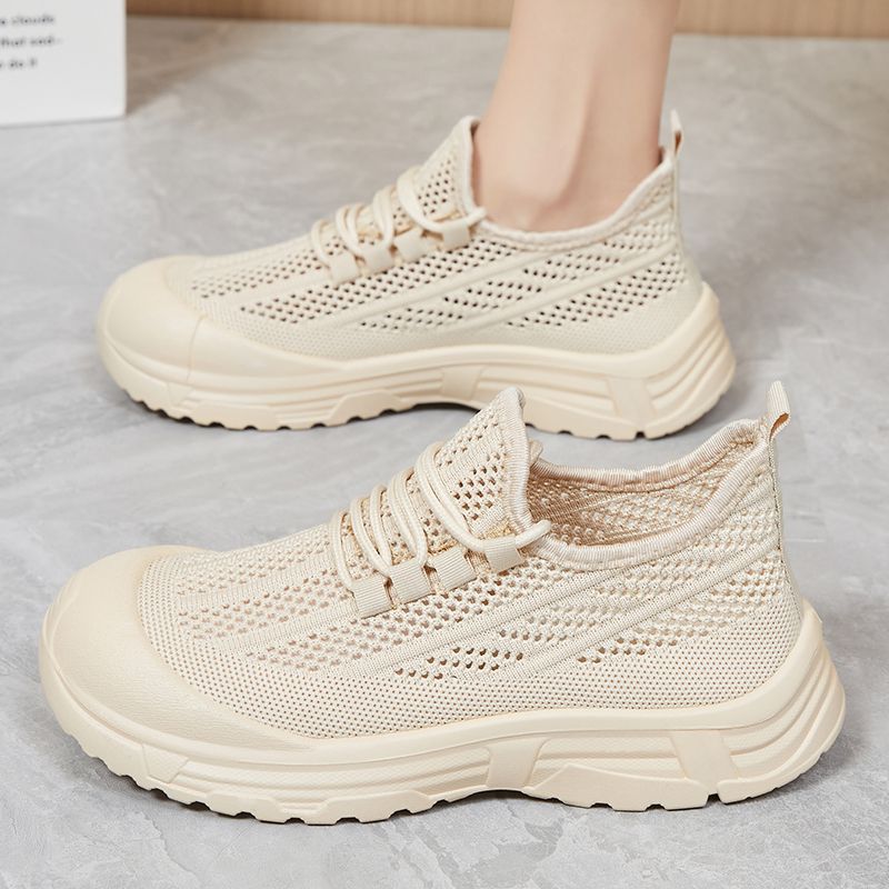 New breathable and casual mesh shoes for women in autumn, cross-border consignment, not tiring to the feet, thick-soled headband shoes, mom shoes for women full figure