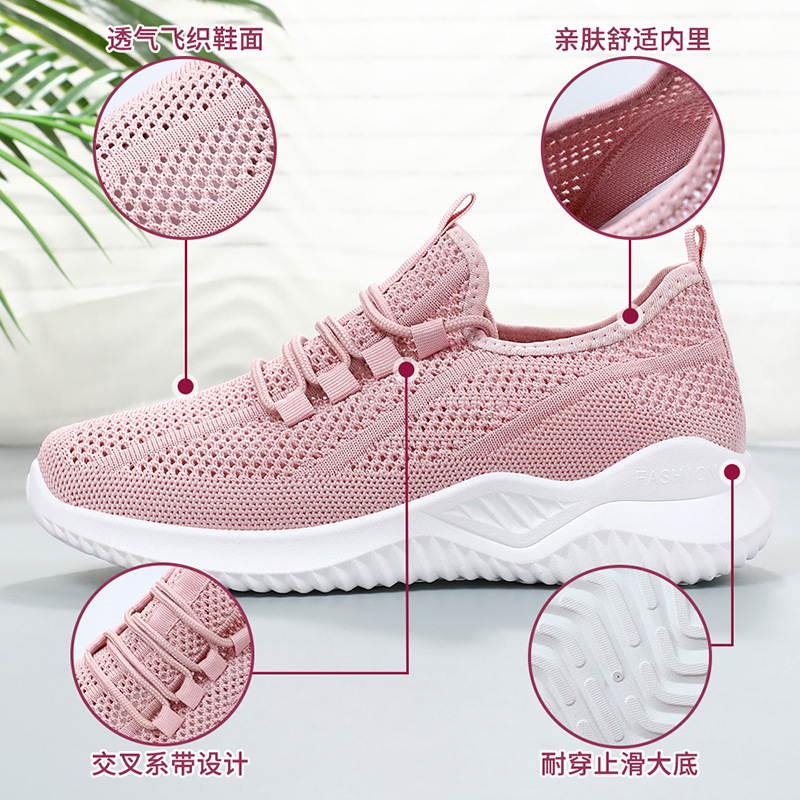 temu is sending out the new autumn single shoes for women, including lightweight soft-soled women's shoes and casual running sports shoes with mesh surfaces Application Scenario