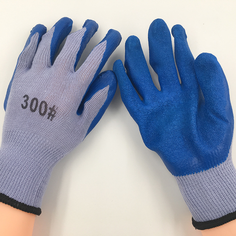  厂家直销批发尼龙手套耐磨浸胶手套涂胶劳保手套