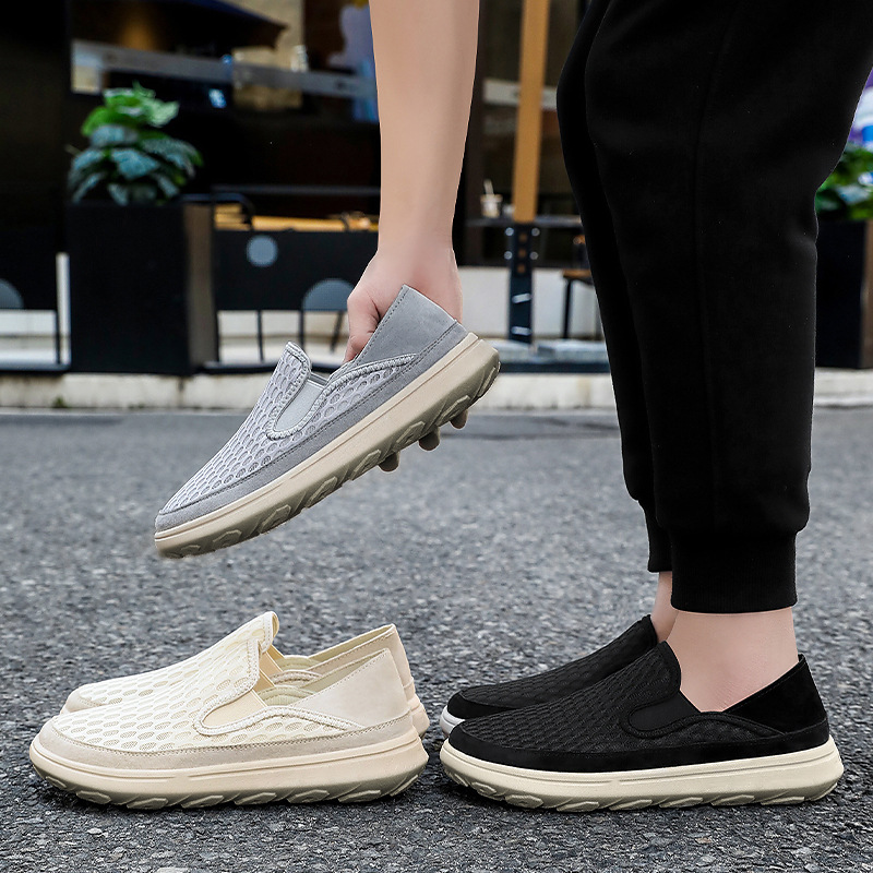 Wholesale and consignment of new men's shoes for autumn, one-step sporty woven breathable single shoes, old Beijing cloth shoes and casual shoes Application Scenario