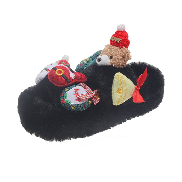 New autumn and winter niche casual indoor and outdoor wear 2025 woolen slippers for women, thick-soled, petite and girlish Item Picture