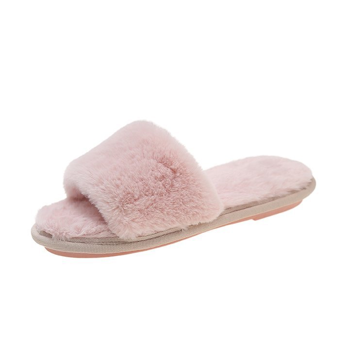 The 2025 new style of fashionable casual home woolen slippers are flat and anti-slip Item Picture
