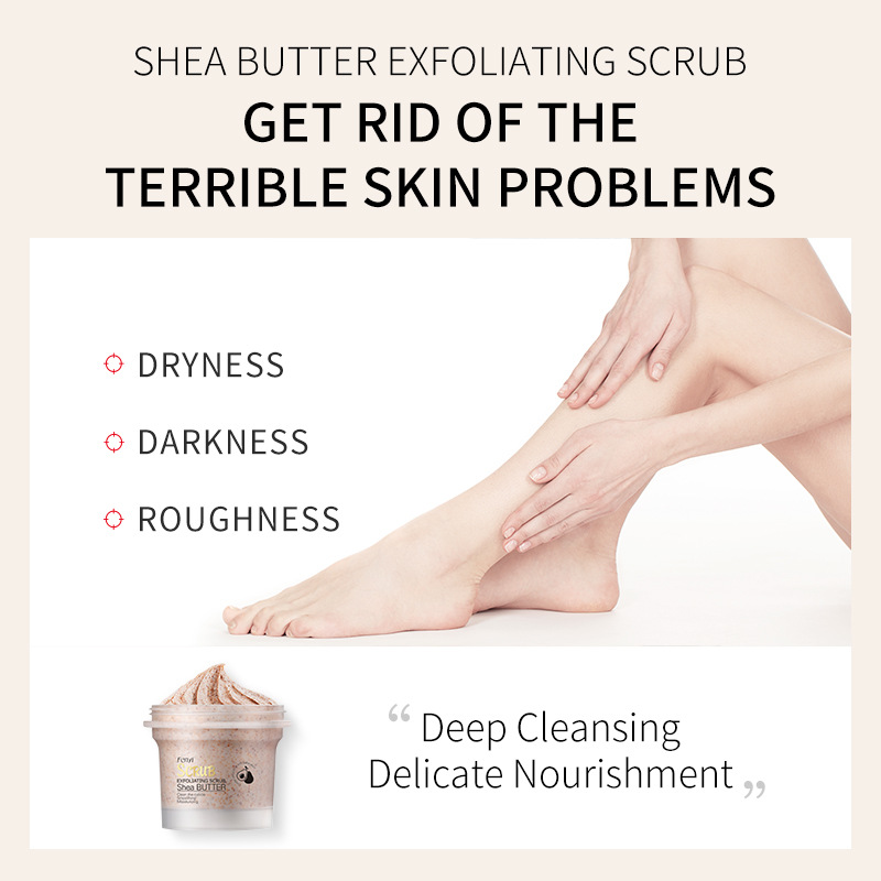 Fenyi Shea Butter Radiant Body Scrub 100g Exfoliating and Pore-cleansing, English packaging, cross-border supply Specification drawing