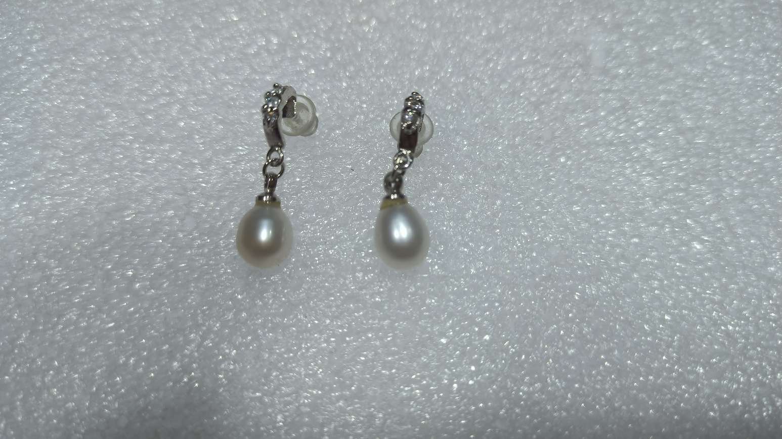 银半圆圈天然珍珠耳环耳钉饰品耳坠